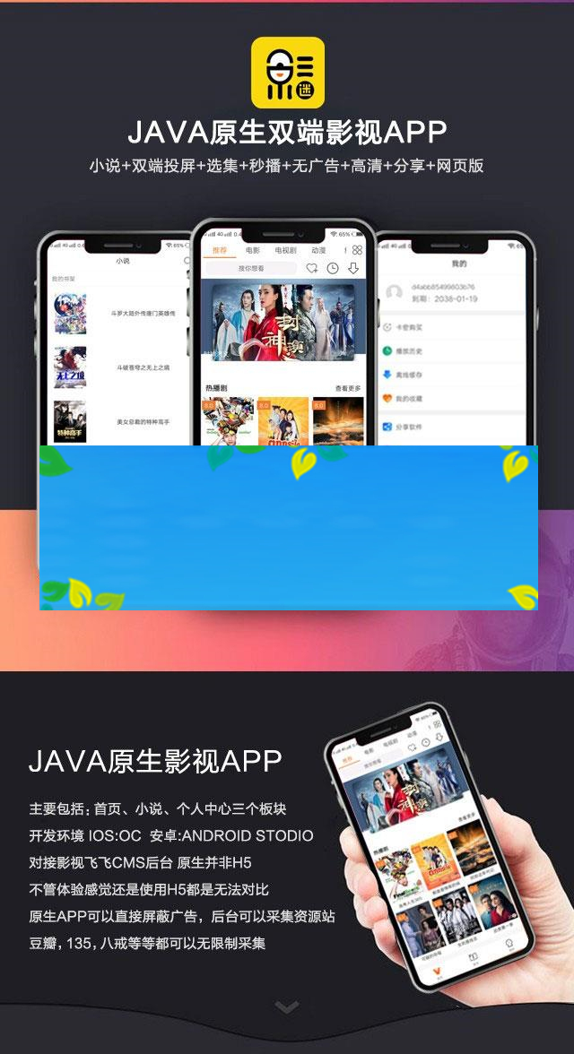 2019新UI新版JAVA原生双端影视APP投屏影视APP源码_源码下载