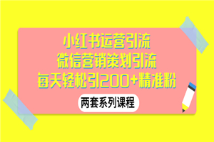 小红书运营引流+微信营销策划引流，每天轻松引200+精准粉