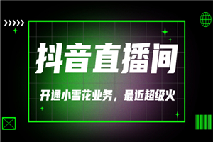 （外面割288）最近超火的抖音直播间开通小雪花业务
