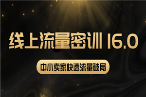 2022秋秋线上流量密训16.0：包含 暴力引流10W+中小卖家流量破局技巧 等等！