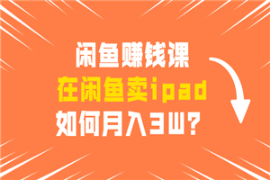闲鱼赚钱课：在闲鱼卖ipad，如何月入3W？详细操作教程
