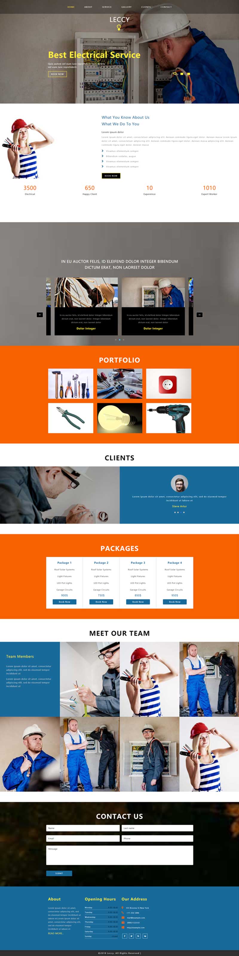 HTML5电气服务企业网页模板