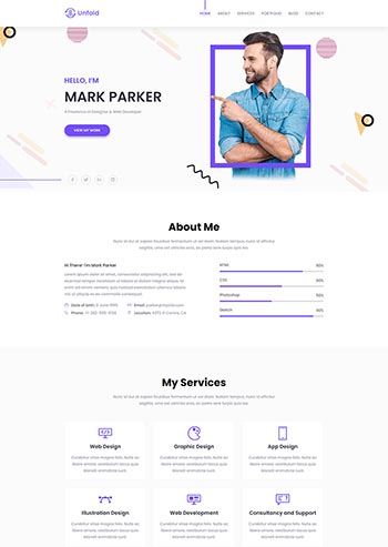 UI设计开发工程师简历网页模板