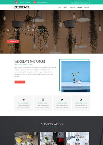 简洁干净的装修设计公司网站html模板
