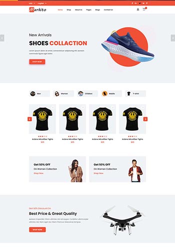 多用途的生活类电商HTML模板