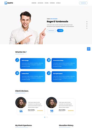 多功能的个人简历主页单页html模板