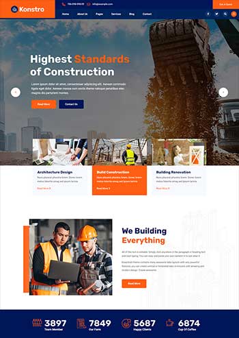 市政建筑工程行业网站模板