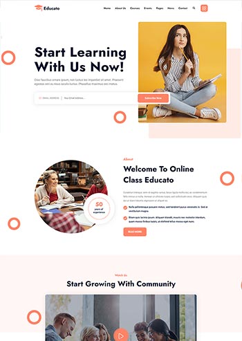 橘响应式html5在线学习教育企业静态网站模板