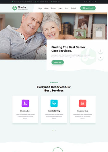 养老院护理机构官网html5模板