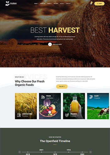 Bootstrap有机农场农业静态网站html模板