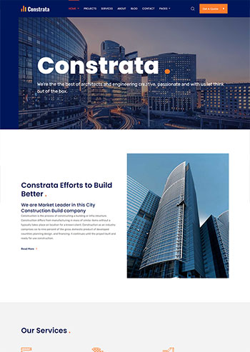 房产建筑工程企业静态html5网站模板