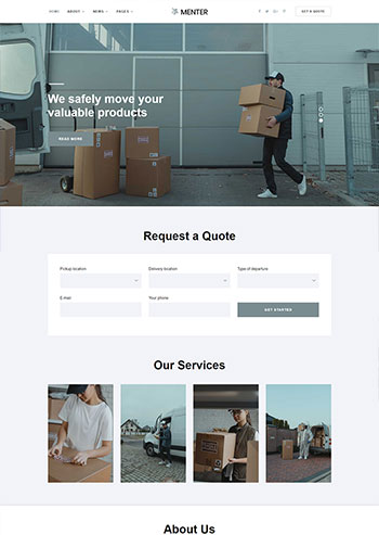 简洁的搬家快递公司静态网站html5模板