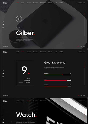 个人简历作品展示全屏滚动模板