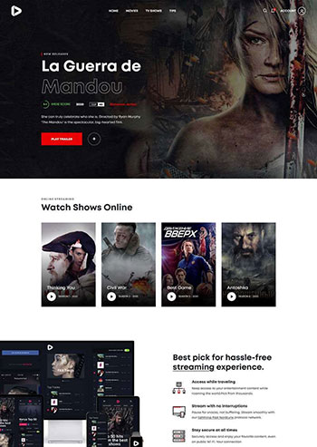 在线3D高清影院视频静态html网页模板