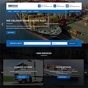 蓝色物流和运输公司官网模板快递行业静态html模板